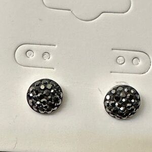 Main and Sterling Sterling Silver Crystal Half Ball Stud Earrings 1230